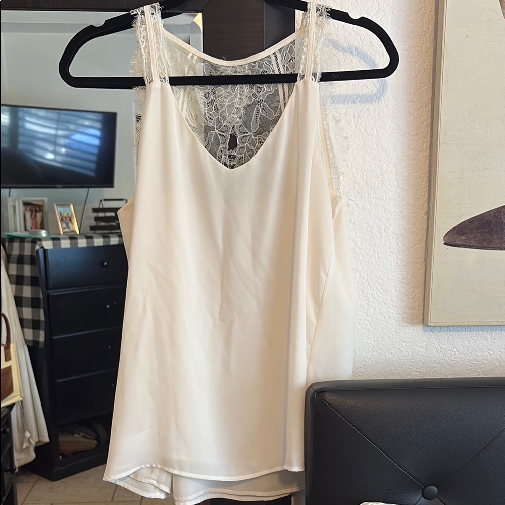 LOFT White Lace Tank Top